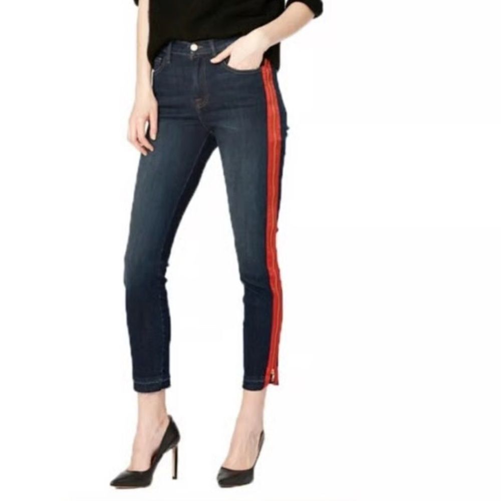 Etienne Marcel Red Zipper Skinny Ankle Length Jeans(Size 29)